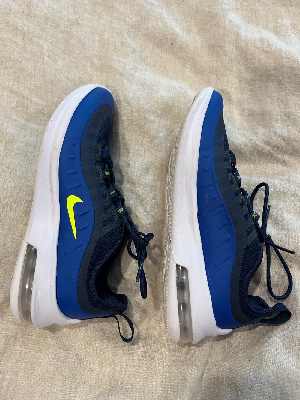 Nike Navy and Neon Yellow Air Max Sneakers